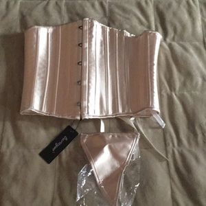 Women’s Champagne Corset, Waist Trainer & Panties
